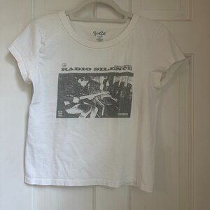 brandy melville radio silence white loose graphic tee